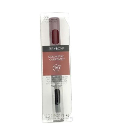 Revlon Colorstay Overtime Lipcolor Always Sienna (2-Pack) 380 Always Sienna 2 Count (Pack of 1)