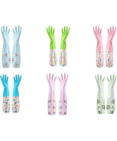 ShuWen Kitchen Housework Gloves Women Cleaning Gloves Waterproof Non-Slip Durable Extended Rubber Gloves for Dishwashing Laundry Home Cleaning and Garden Debris - Buy Online on GoSupps.com