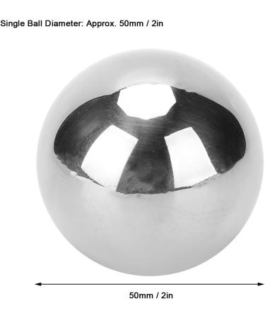 2-Piece 50mm Solid 304 Stainless Steel Hand Balls for Rehabilitation & Fitness - Massager for Effective Exercise - Buy Online on GoSupps.com