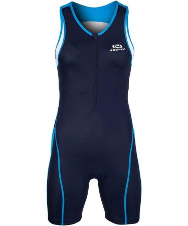 Aropec Women's Triathlon Panther Lycra Suit - XS Navy/Turquoise/White One Piece for Ultimate Performance - Buy Online on GoSupps.com