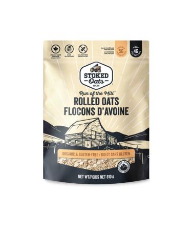 Stoked Oats - Run of the Mill Rolled Oats - Organic Gluten Free High FIber Non GMO Oatmeal -1.78lbs (28.48oz)