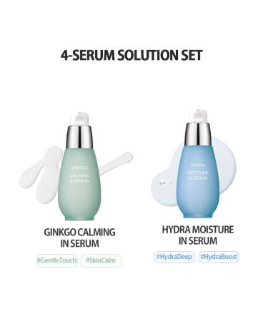 CHARMZONE Oil-in-Serum 4-Solution Set (1.01 fl.oz / 30ml x 4) Double Moisture Anti-Wrinkle Pink Ginkgo Calming Hydra Moisture Serums for Face - Buy Online on GoSupps.com