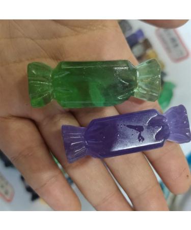 Natural Crystal Rough Natural Crystal 1PC Natural Fluorite Crystal Stone Candies Hand Carved Handicraft Gemsto Stones Gemstones for Home DIY Decorations