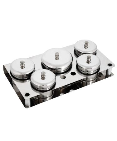 5 Pieces Nail Art Powder Liquid Cup Stainless Steel Mini Tins Storage Box Compact Manicure Tools Set for Nail Salon