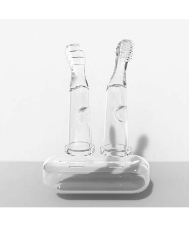 SEEK RARE Finger Toothbrush Set (Tongue Brush + Toothbrush) - Baby's First Toothbrush with Case for 0-18M Infant Newborn Baby &Toddler