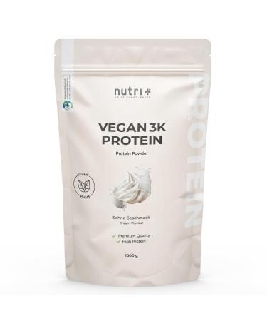 Nutri + Nutri+ Vegan Protein Powder 3K Protein Shake - Lactose-Free Vegan Protein Powder - Protein Complex Cr Flavor