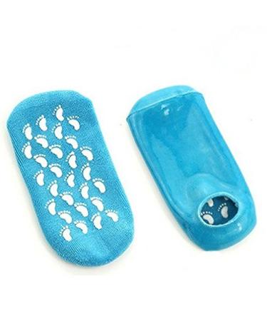 Veewon Moisturizing Gel Socks - Spa Quality with Vitamin E & Oil for Repairing Dry Skin | 2 Pairs Blue & Pink - Buy Online on GoSupps.com