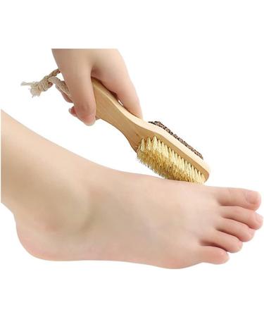 Wooden Foot Brush Pumice Stone Foot Callus Remover Double Sided Foot Scrubber - Buy Online on GoSupps.com