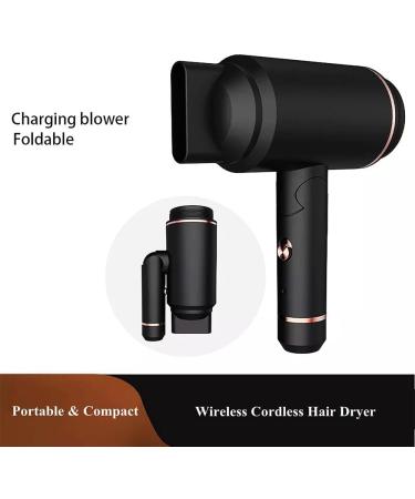 Cordless Hair Dryer Lightweight Rechargeable Blow Dryer Foldable Handle Hair Dryer with Magnetic Nozzle Low Noise Mini Hair Dryer for Home Travel - Buy Online on GoSupps.com