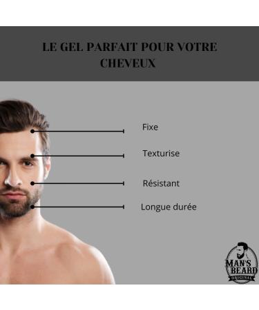 Man's Beard - Strong Hold Wet Effect Styling Gel - Capacity: 90 ml - 100% French manufacturing - Ingredients of natural origin - Buy Online on GoSupps.com