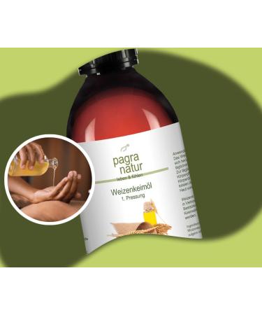 Pagra Natur Massage Oil - 100% Pure Wheat Germ Oil 1st Pressing 250 ml | Premium Natural Body Oil for Relaxation & Skin Nourishment - Ships Internationally - Buy Online on GoSupps.com