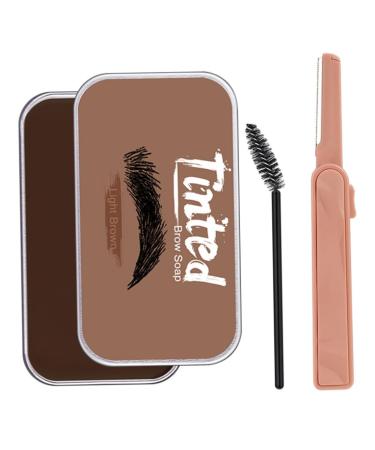 eyebrow shaping wax Eyebrow Soap Kit Long Lasting Eyebrow Styling Shaping Wax with Brow Trimmer Brush Brown