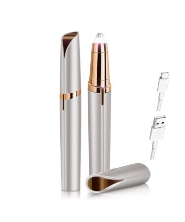 Eyebrow Hair Remover for Men Women Hair Remover with LED Light Eyebrow Trimmer for Face Lips Nose Facial Hair Removal Green