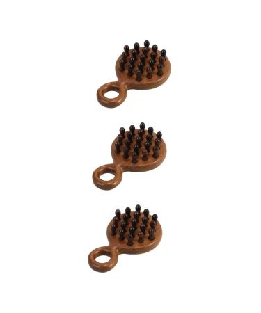 Beaupretty 3 Party comb root ridge scalp massage comb Broad tooth comb for curly hair practical hair massage tool scalp ridge wooden ridge comfortable massage comb wide comb 12.00x8.30cmx3pcs braunx3st