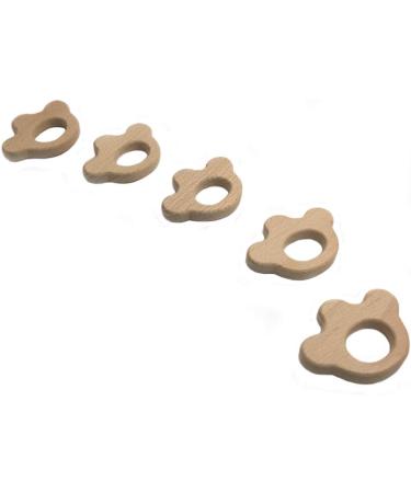 Wendysun 3pcs Cute Cartoon Wood Teether - Natural Animal Paw Shape Baby Teething Toy - Buy Online on GoSupps.com