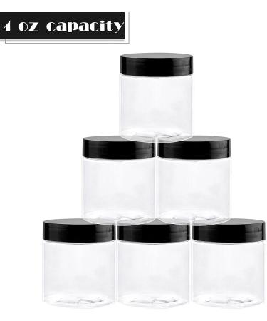 12 Pack TUZAZO 4oz Plastic Containers with Lids and Labels | BPA-Free Refillable Jars for Cosmetics, Lotions, Body Butter, Slime | Clear Empty Round Plastic Jars for Beauty Products - Buy Online on GoSupps.com