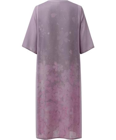 Bohemian Vacation Dresses for Women, High Waist T-Shirt Style - Trendy Purple 4X-Large - Buy Online on GoSupps.com