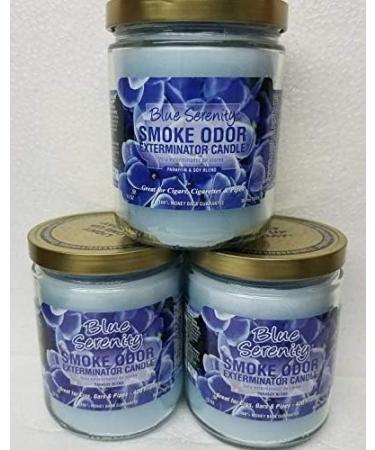 Smoke Odor Exterminator Candles - Blue Serenity 13oz Jar (Set of 3) | International Shipping Available - Buy Online on GoSupps.com