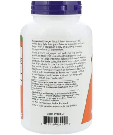 NOW Inulin Prebiotic Fos 8-Ounces (Pack of 2) 8 Ounce (Pack of 2) - Buy Online on GoSupps.com