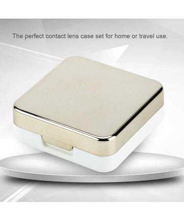 Shop Cute Golden Reflective Contact Lens Case Set - Travel Kit Box for Optimal Eye Care - Buy Online on GoSupps.com