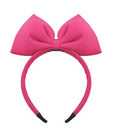 OYSRONG Girls Sweet Pure Color Bow Headbands Party Modelling Headdress For Christmas Gift (Rose red)