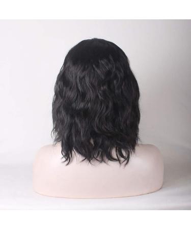 Rosennie Short Wavy Bobo Lace Wig for Black Women - Curly Afro Kinky Side Part Human Hair Wig - Buy Online on GoSupps.com