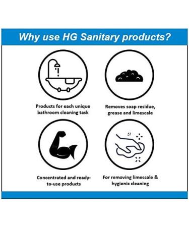 HG Sanitary Area Cleaner Cleans Toilets Sinks Basins Bidets Handles and Bathroom Areas Hygienic Formula with Fresh Fragrance 500ml Spray (320050106) - Buy Online on GoSupps.com