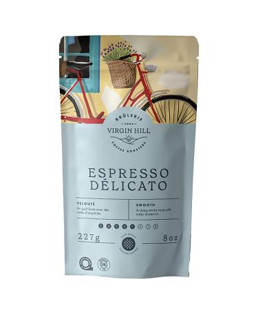 Virgin Hill Coffee - Espresso Delicato - Smooth Intensity & Medium Roast - Half Pound of High-Grade Ground Coffee - 8oz / 227 grams Ground 8 oz. / 227 grams