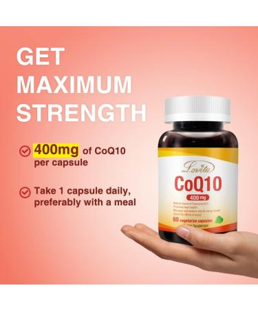 Lovita CoQ10 400mg Supplements | Vegan Coenzyme Q10 Powder | Antioxidant Heart Health Support | Easily Absorbed | 60 Capsules x 3 Pack | 180 Count Classic Package - Buy Online on GoSupps.com