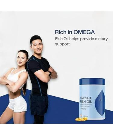 Omega 3 Fish Oil 1000mg (180 EPA 120 DHA) 50 softgels Natural Nutrition Supplement for Muscle Heart & Skin - Buy Online on GoSupps.com