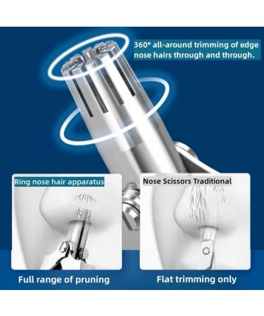 Buy Stainless Steel Nose Hair Trimmer for Men & Women - 360 Manual Hair Remover - Silver - Buy Online on GoSupps.com