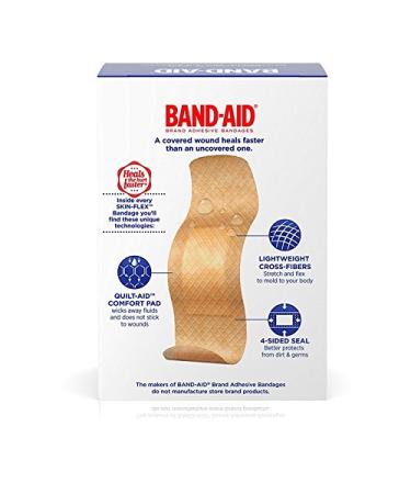 Band-Aid Skin-Flex Adhesive Bandages - 100 Count, One Size, Flexible Band-Aids - Buy Online on GoSupps.com