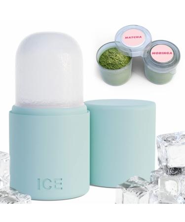 Ice Face Roller Gua Sha Silicone Mold Brighten Tighten & Tone Eyes Neck Massager to Contour Lift Remove Fine Lines Shrink Pores Reduce Acne Glowing Skin Anti-Aging Cryotherapy Blue  Baby Blue