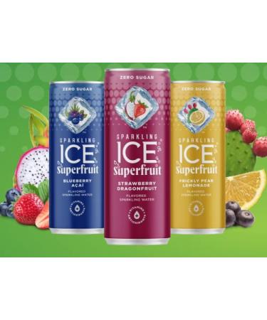 Sparkling ICE Superfruit Variety Pack - 12 Fl Oz Cans, Zero Sugar - Strawberry Dragonfruit Blueberry Acai Pear Lemonade | Pack Of 12 - Buy Online on GoSupps.com