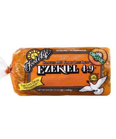 Food for Life Ezekiel 4:9 Bread Original Sprouted Organic 24oz (Pack of 2) Wheat 1.5 Pound (Pack of 2)