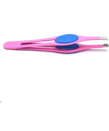 Surgi-Grade Stainless Steel Slant Pink Tweezers for Eyebrows - Precision Tool for Ingrown Hair Removal | G.S Online Store - Buy Online on GoSupps.com