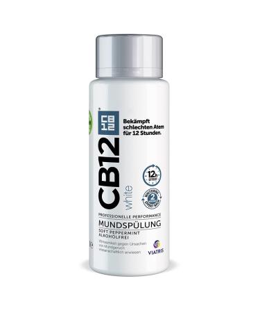 CB12 White mouthwash: mouthwash for white teeth and fresh breath with zinc acetate & chlorhexidine taste mint alcohol -free 250ml mint 250 ml (1 Pack)