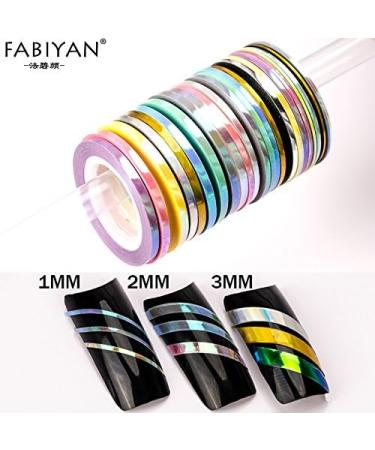 Kamas 9 Rolls Nail Art Striping Tape Set - Aurora Laser Mermaid French UV Gel Polish Sticker Tips Decoration DIY Tool - 3mm Color Option - Buy Online on GoSupps.com
