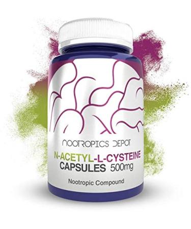 Nootropics Depot N-Acetyl L-Cysteine Capsules | 500mg | NAC | 180 Count | Supports Healthy Liver Function | Cellular Health | Glutathione Levels | Healthy Oxidation Levels - Buy Online on GoSupps.com