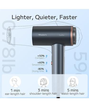 WHALER S Professional Ionic Hair Dryer - 1400W 4 Speeds Diffuser & Concentrator - Ideal for Home & Travel - Buy Online on GoSupps.com