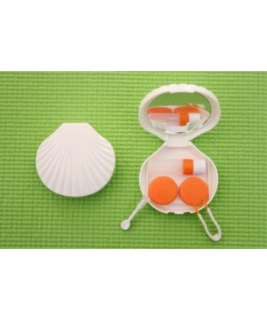 Contact lens case storage container case set mirror snail shell white NEW