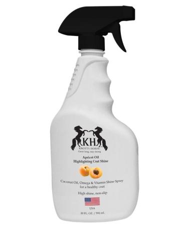 Knotty Horse Apricot Oil Highlighting Coat Shine | Made with Real Apricot Oil | Fast Absorbing Non-Slip Formula | 20 oz. Bottle