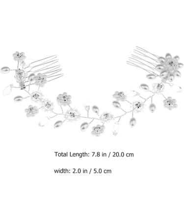 FRCOLOR Hair Comb Hair Pearls Rhinestone Barrettes for Women Rhinestone Hair Clip Crystal Flower Comb Bridal Hair Barrette Hair Accessory for Women Bride Women's Accessories Alloy Wedding - Buy Online on GoSupps.com