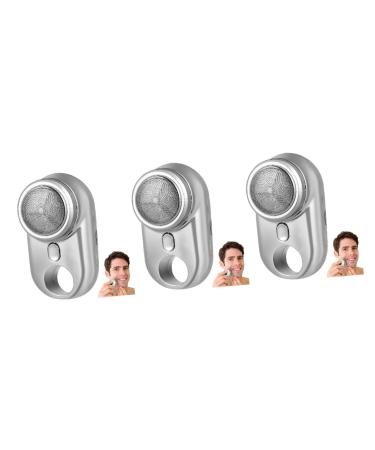 Balacoo 3pcs Electric Shaver Mens Trimmer Electric Razor Electric Beard Trimmer Mens Face Shaver Mens Nose Trimmer Home Shaver Electric Back Shavers for Men Abs Man Battery Mini
