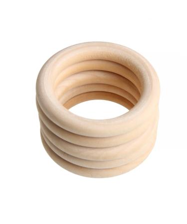 Maxtonser 5pcs 70mm Baby Wooden Teething Rings - Natural DIY Jewelry Crafts Necklace & Bracelet - Buy Online on GoSupps.com