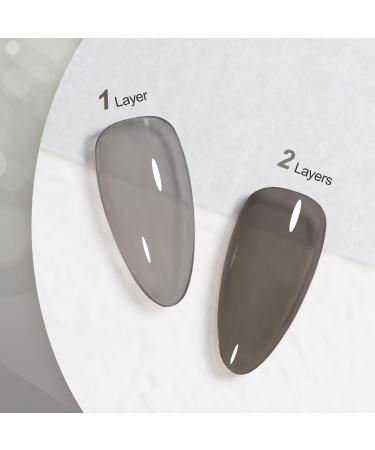 GAOY Jelly Nude Black Gel Nail Polish - 16ml Sheer Neutral Translucent Soak Off UV Gel for DIY Nail Art | Smoked Glass 1724 - Buy Online on GoSupps.com