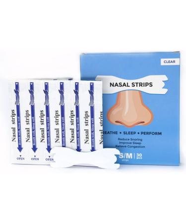 Transparent Anti-Snore Nasal Strips 30pcs - Instant Congestion Relief, Reduce Snoring - Large Size 66x19mm - Buy Online on GoSupps.com