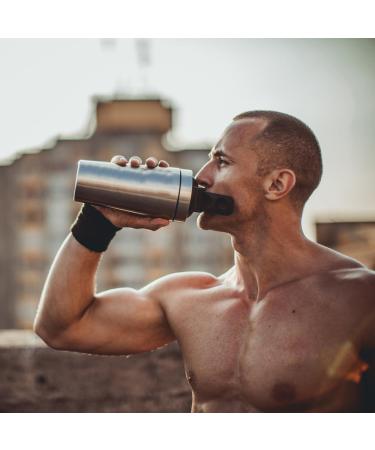 Gobesty 750ml Stainless Steel Protein Shaker Bottle | Fitness Shaker Cup with Mixing Ball | Durable Sports Water Bottle for Men & Women - International Shipping Available - Buy Online on GoSupps.com