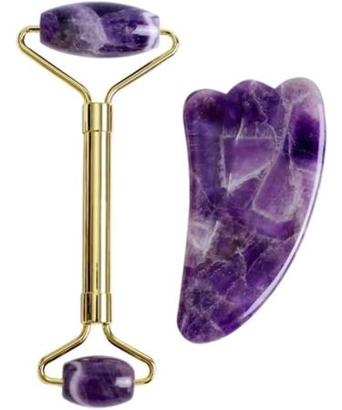 Shop Type 7 Plum Red Facial Massager Jade Roller & Gua Sha Set | Best SPA Scraping Crystal Gouache for Radiant Skin - International Shipping Available - Buy Online on GoSupps.com