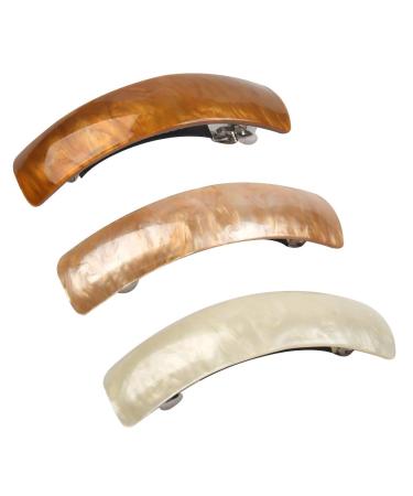 DODUOS 3PCS Hair Barrettes for Women Barrette Hair Clips for Thick Hair Retro Classic Large Barrettes French Clip Barrettes Hair Slides and Clips for Women Fine Hair French Design Hair Barrette brown